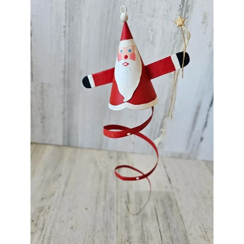 Dept 56 spiral metal Santa‎ tree ornament decor